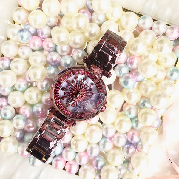 dimini timini new fashion rotary table quartz watch with diamond small dial shell face women's watch, Slivery;brown
dimini timini new fashion rotary table quartz watch with diamond small dial shell face women's watch, Slivery;brown