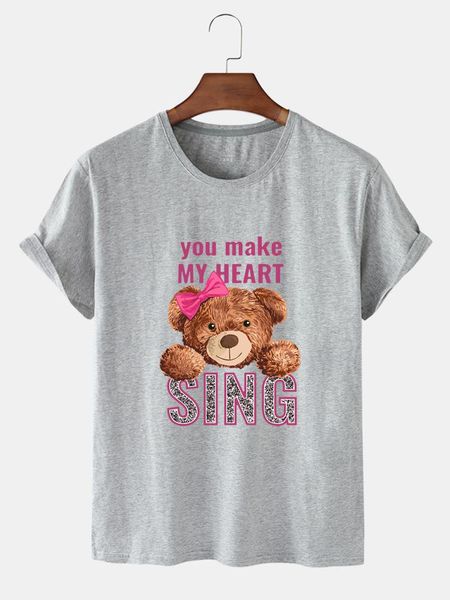 summer fashion arrival quick-drying cute cartoon bear with bow tie pattern printing short sleeve round neck loose t-shirt women's, White
summer fashion arrival quick-drying cute cartoon bear with bow tie pattern printing short sleeve round neck loose t-shirt women's, White