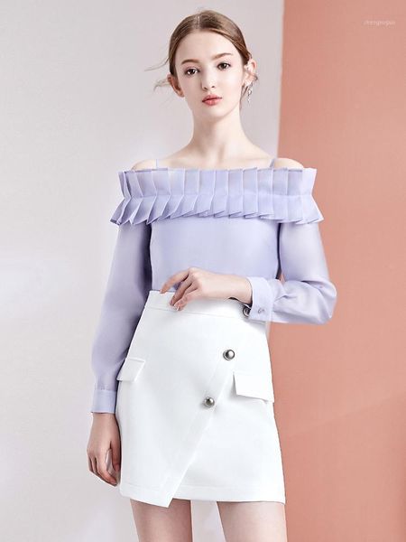 autumn suspender off-shoulder pleated ruffled collar long sleeve shirt women blouse women's blouses & shirts, White
autumn suspender off-shoulder pleated ruffled collar long sleeve shirt women blouse women's blouses & shirts, White
