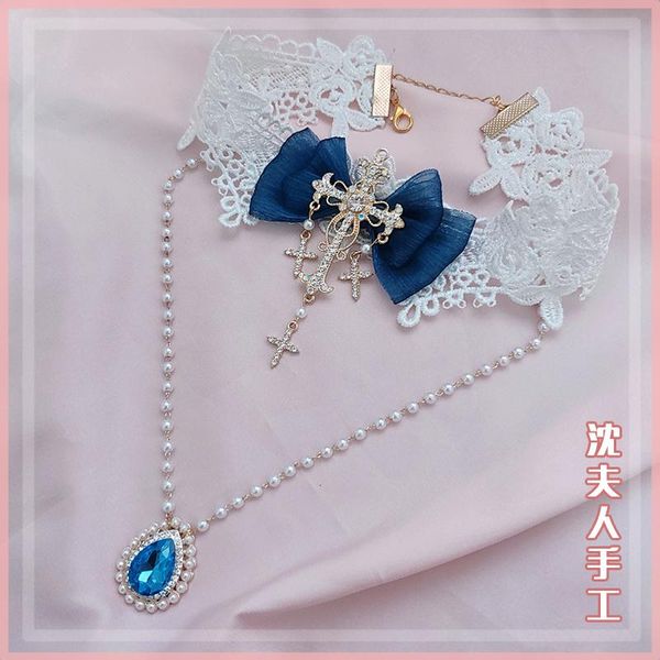 pendant necklaces original lolita necklace gorgeous court lace cross water drop accessories, Silver
pendant necklaces original lolita necklace gorgeous court lace cross water drop accessories, Silver