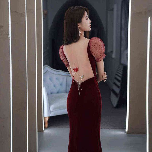 luxury street style dresses fishtail toast bride 2021 autumn veet wine red wedding evening slim temperament, Black;pink
luxury street style dresses fishtail toast bride 2021 autumn veet wine red wedding evening slim temperament, Black;pink