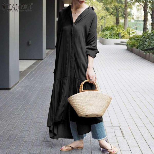 casual dresses women maxi shirt autumn female ruffle vestidos ladies loose sundress solid robe longue plus size 5xl, Black;gray
casual dresses women maxi shirt autumn female ruffle vestidos ladies loose sundress solid robe longue plus size 5xl, Black;gray