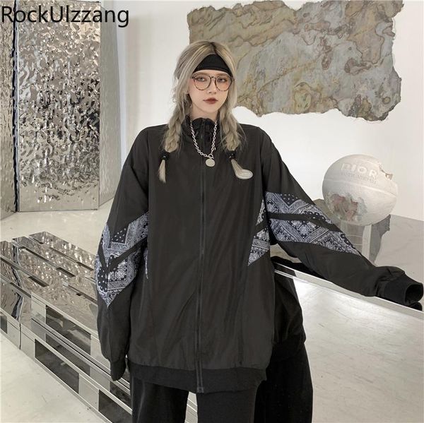 women's jackets fall streetwear fashion colorblock bandana zip up oversized jacket harajuku woman man kpop coat windbreaker chaqueta ca, Black;brown
women's jackets fall streetwear fashion colorblock bandana zip up oversized jacket harajuku woman man kpop coat windbreaker chaqueta ca, Black;brown