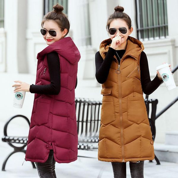 women's vests plus size 3xl 2021 autumn winter sleeveless jacket vest women down cotton waistcoat female long coat chaquetas mujeres tr, Black;white
women's vests plus size 3xl 2021 autumn winter sleeveless jacket vest women down cotton waistcoat female long coat chaquetas mujeres tr, Black;white