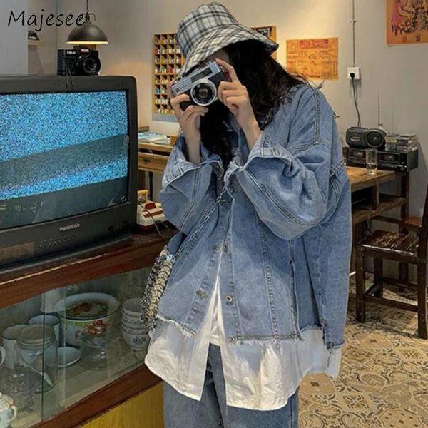women's jackets denim women patchwork fake two pieces vintage ripped designers overcoats fashion streetwear all-match harajuku, Black;brown
women's jackets denim women patchwork fake two pieces vintage ripped designers overcoats fashion streetwear all-match harajuku, Black;brown