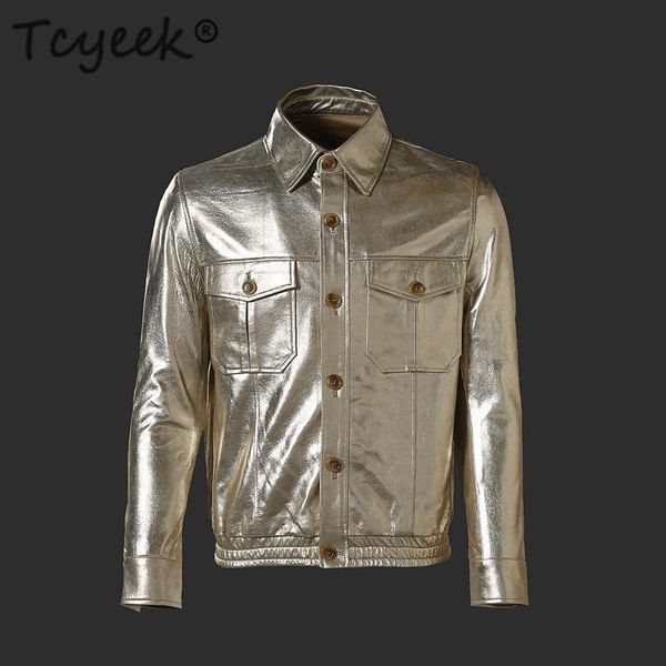 men's leather & faux tcyeek 100% real coat men spring winter clothes 2021 streetwear genuine cow jacket mens fit moto biker coats 272, Black
men's leather & faux tcyeek 100% real coat men spring winter clothes 2021 streetwear genuine cow jacket mens fit moto biker coats 272, Black
