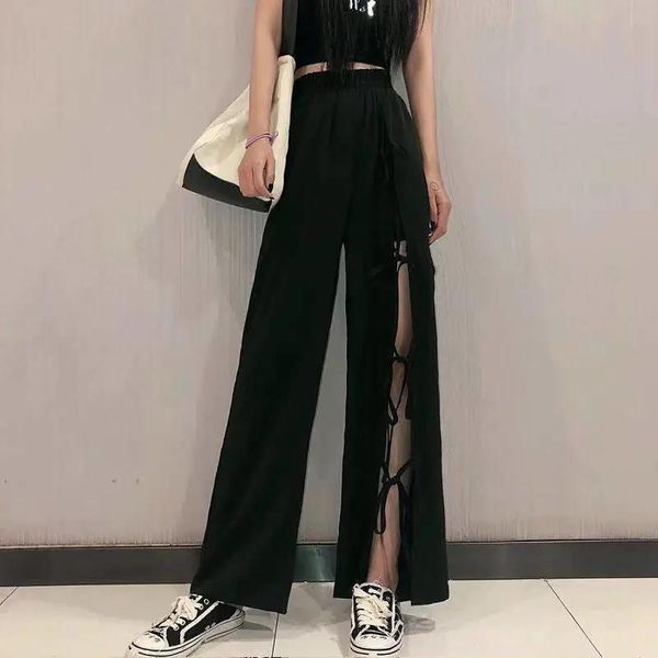 women's pants & capris hollow wide leg casual women summer style bow-knot personality split laces high-waisted trouser streetwear, Black;white
women's pants & capris hollow wide leg casual women summer style bow-knot personality split laces high-waisted trouser streetwear, Black;white