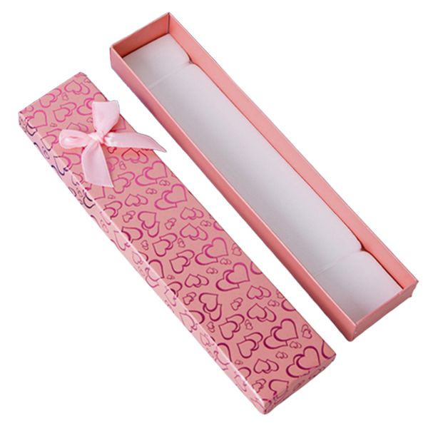 jewelry box jewelry gift box storage box velvet rectangle shape bowknot necklace bracelet jewelry storage packaging gift, White