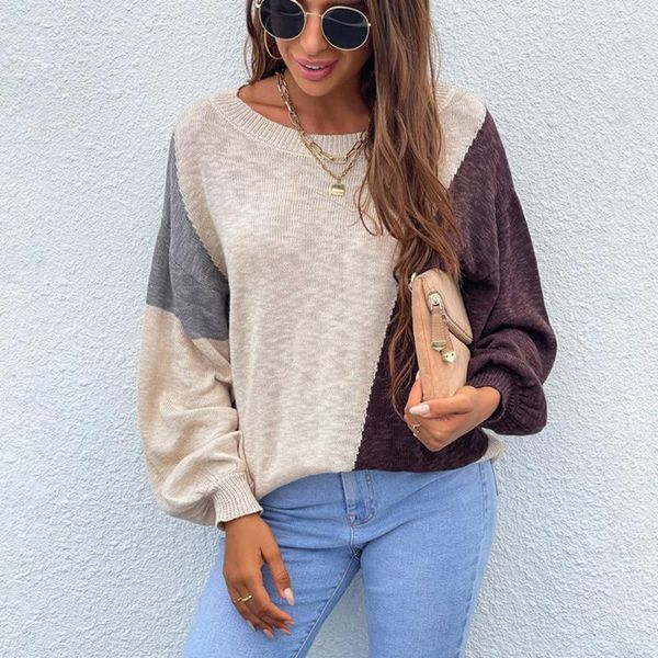 women's sweaters fall/winter pullovers irregular stitching contrast color fashion sweater casual qn*, White;black
women's sweaters fall/winter pullovers irregular stitching contrast color fashion sweater casual qn*, White;black