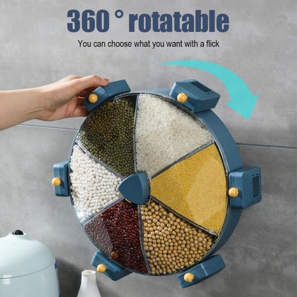 8.5l large rotate storage containers cereals dry rice dispenser holder plastic divided cells wall mounted kitchen organizer bottles & j jars
8.5l large rotate storage containers cereals dry rice dispenser holder plastic divided cells wall mounted kitchen organizer bottles & j jars