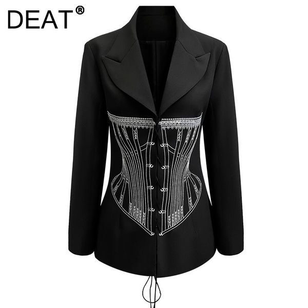 women's suits & blazers deat 2021 spring autumn fashion casual long sleeve cross bandage waist down show thin wear black suit coat for, White;black
women's suits & blazers deat 2021 spring autumn fashion casual long sleeve cross bandage waist down show thin wear black suit coat for, White;black