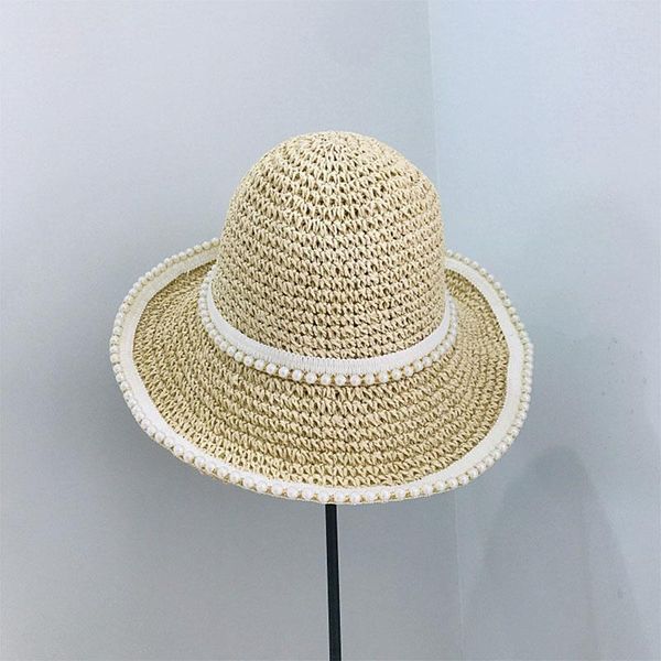 women's summer hat bucket crochet pearl decoration sun protection cap female dome beach packable hats straw wide brim, Blue;gray
women's summer hat bucket crochet pearl decoration sun protection cap female dome beach packable hats straw wide brim, Blue;gray