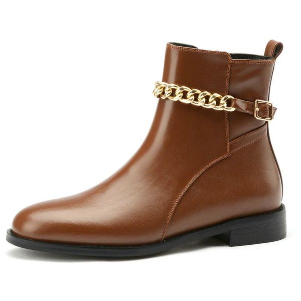 boots women ankle est metal chain genuine leather round toe thick low heels autumn winter casual shoes woman size 41 42 43, Black
boots women ankle est metal chain genuine leather round toe thick low heels autumn winter casual shoes woman size 41 42 43, Black