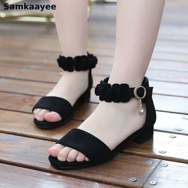 sandals 3-18y girls' [parent child shoes summer children's girl student high heel little princess y20, Black;red 
sandals 3-18y girls' [parent child shoes summer children's girl student high heel little princess y20, Black;red