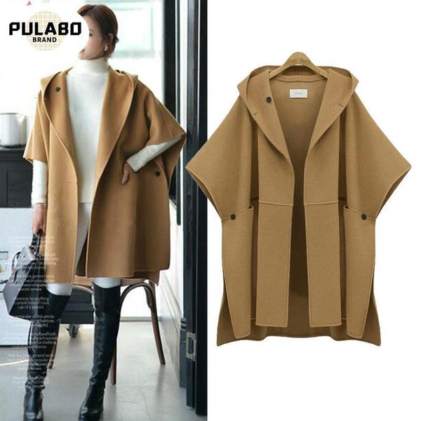 women's wool & blends plus size 5xl women batwing sleeve woolen hooded lady large cloak female loose overcoat winter spring fashion clo, Black
women's wool & blends plus size 5xl women batwing sleeve woolen hooded lady large cloak female loose overcoat winter spring fashion clo, Black
