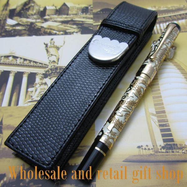 perfect kim ho celluloid pen engraved of gold and white roller pen+pen bag ballpoint pens, Blue;orange
perfect kim ho celluloid pen engraved of gold and white roller pen+pen bag ballpoint pens, Blue;orange