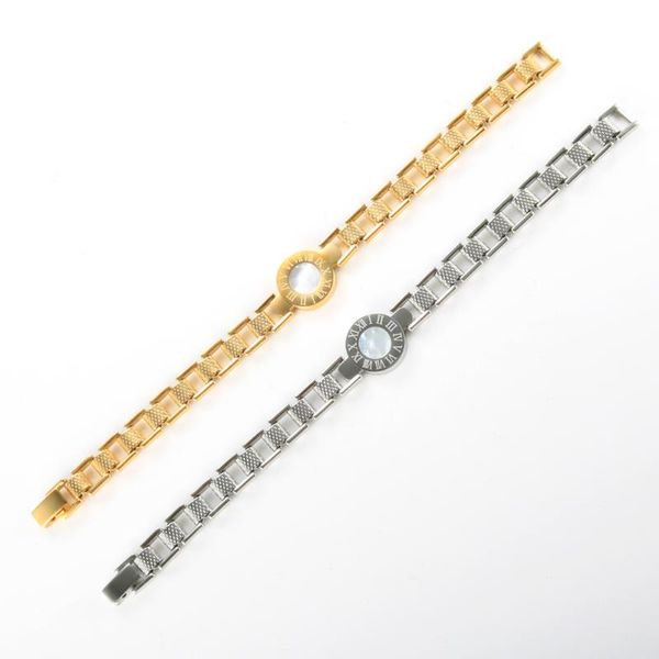 link, chain gold plated white shell women bracelet roman numeral watchband bracelets for fashion jewelry gifts wholesale, Black
link, chain gold plated white shell women bracelet roman numeral watchband bracelets for fashion jewelry gifts wholesale, Black