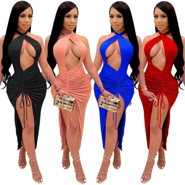 women pink black blue red sleeveless off the shoulder mid calf halter vestidos evening party bandage dress wholesale casual dresses, Black;gray
women pink black blue red sleeveless off the shoulder mid calf halter vestidos evening party bandage dress wholesale casual dresses, Black;gray