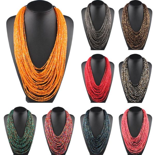 chokers multi layer women long necklace small beads fashion statement bohemian necklaces ethnic boho jewelry sweater chain, Golden;silver
chokers multi layer women long necklace small beads fashion statement bohemian necklaces ethnic boho jewelry sweater chain, Golden;silver