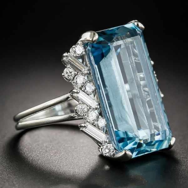wedding rings vintage style big light blue zircon stone ring fashion jewelry silver color engagement large for women, Slivery;golden
wedding rings vintage style big light blue zircon stone ring fashion jewelry silver color engagement large for women, Slivery;golden