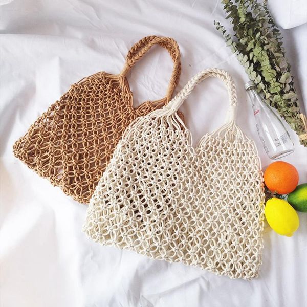 evening bags 2 pcs fashion woven bag mesh rope weaving tie buckle reticulate hollow no lined net shoulder bag, brown & white
evening bags 2 pcs fashion woven bag mesh rope weaving tie buckle reticulate hollow no lined net shoulder bag, brown & white