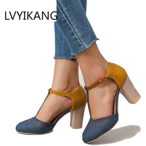 dress shoes summer women pumps square heel high ladies platform round toe t-tied wedding mujer luxury zapatos blue, Black
dress shoes summer women pumps square heel high ladies platform round toe t-tied wedding mujer luxury zapatos blue, Black
