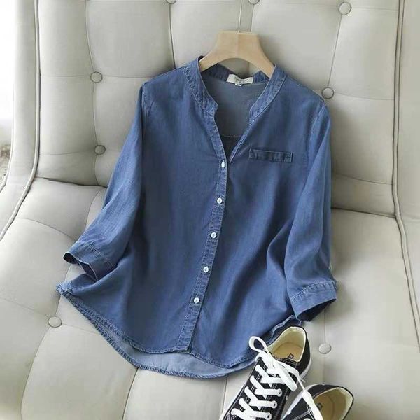 women's blouses & shirts arrival summer korean style women three quarter sleeve v-neck blouse single breasted cotton n1sc, White
women's blouses & shirts arrival summer korean style women three quarter sleeve v-neck blouse single breasted cotton n1sc, White