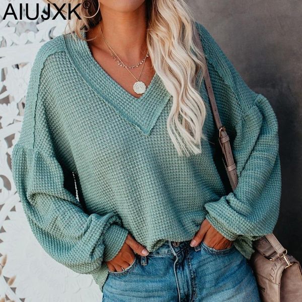 women's sweaters aiujxk fall women v neck and pullovers fashion lantern sleeve loose knitted woman casual knitwear sweater, White;black
women's sweaters aiujxk fall women v neck and pullovers fashion lantern sleeve loose knitted woman casual knitwear sweater, White;black