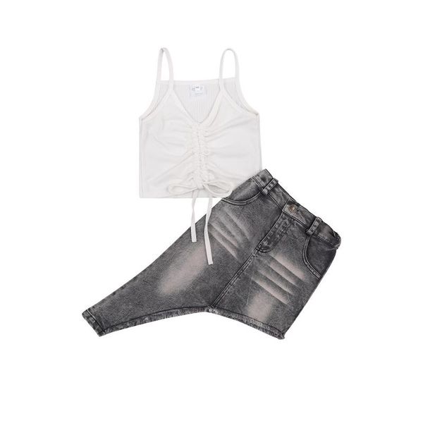 1-6y toddler kids baby girl sleeveless camis denim skirt 2pcs outfits fashion children summer clothes set clothing sets, White
1-6y toddler kids baby girl sleeveless camis denim skirt 2pcs outfits fashion children summer clothes set clothing sets, White