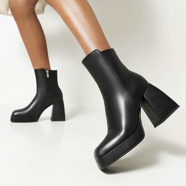 dress shoes black white fashion square toe woman platform ankle boots chunky high heel shoer autumn winter zipper punk style big size 3nwg
dress shoes black white fashion square toe woman platform ankle boots chunky high heel shoer autumn winter zipper punk style big size 3nwg