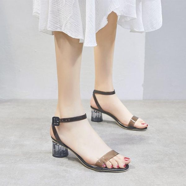 women's summer sandals women transport jelly slides woman ankle straps female elegant shoes ladies high thick heels 2021, Black
women's summer sandals women transport jelly slides woman ankle straps female elegant shoes ladies high thick heels 2021, Black