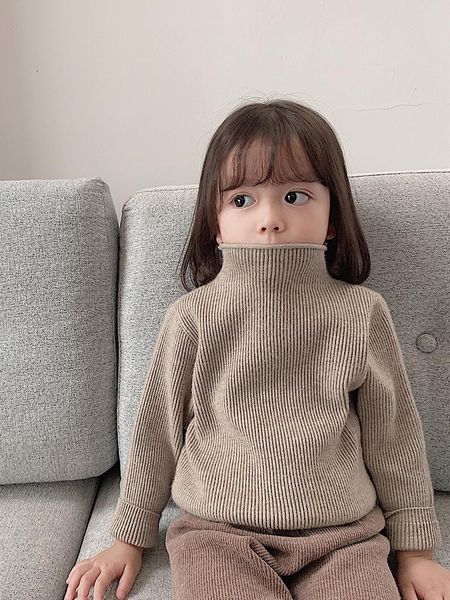 pullover spring autumn girls' knitwear children's simple solid color turtleneck base sweater kids clothing, Blue
pullover spring autumn girls' knitwear children's simple solid color turtleneck base sweater kids clothing, Blue