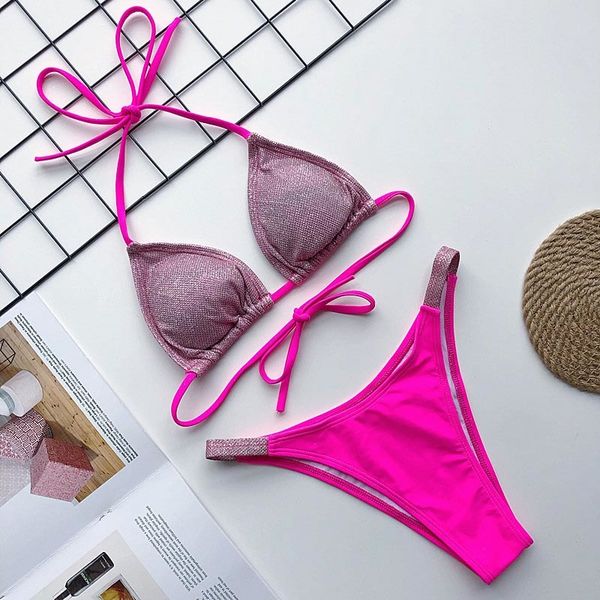 shiny glitter sparkling women swimwear new female swimsuit push up bikini set halter bather bathing suit 5326by ai
shiny glitter sparkling women swimwear new female swimsuit push up bikini set halter bather bathing suit 5326by ai