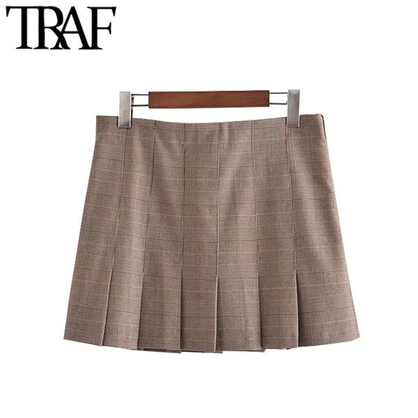 women chic fashion check pleated mini skirt vintage high waist side zipper female skirts mujer 210507, Black
women chic fashion check pleated mini skirt vintage high waist side zipper female skirts mujer 210507, Black