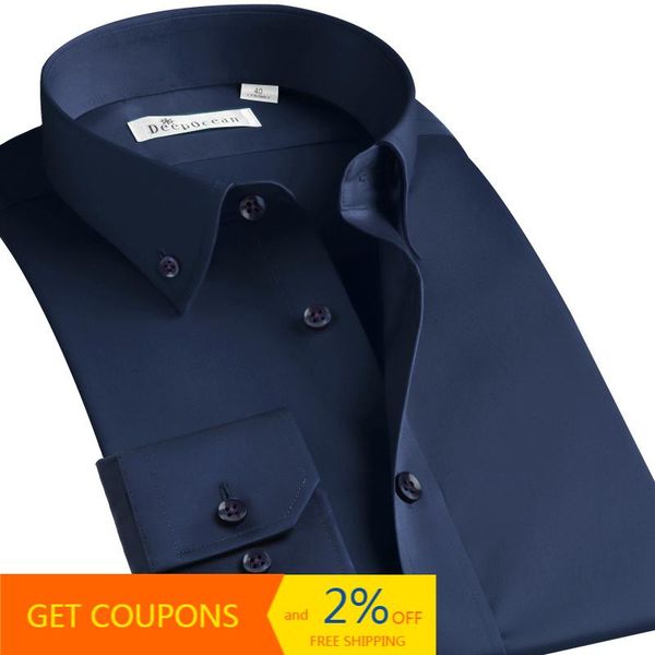 men's casual shirts deepocean long-sleeve blue for men mercerized cotton slim-fit handsome man business clothing, White;black
men's casual shirts deepocean long-sleeve blue for men mercerized cotton slim-fit handsome man business clothing, White;black