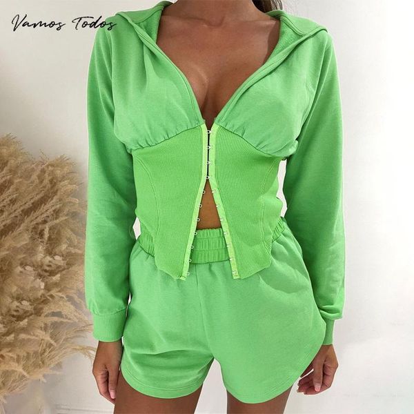 women's tracksuits autumn hooded tracksuit long sleeve zipper shorts sets short pants fitness sports suit casual trouser suits, Gray
women's tracksuits autumn hooded tracksuit long sleeve zipper shorts sets short pants fitness sports suit casual trouser suits, Gray
