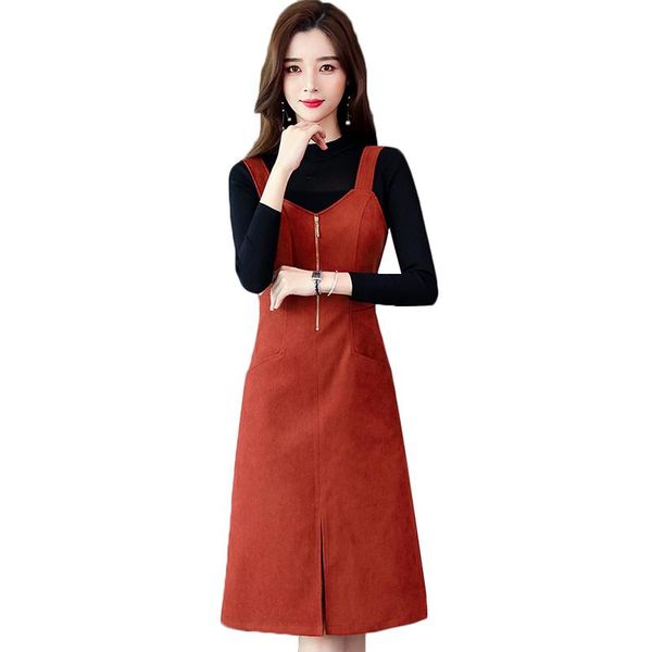 casual dresses office lady suspender dress + black knitted sweater pullover spring suit elegant plus size two piece set women clothing, Black;gray
casual dresses office lady suspender dress + black knitted sweater pullover spring suit elegant plus size two piece set women clothing, Black;gray