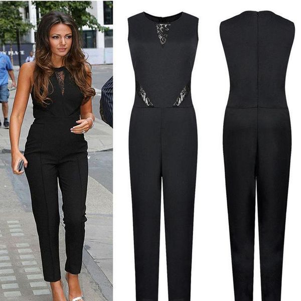 women's jumpsuits & rompers 2021 ladies bodycon sleeveless summer womens long overalls black blue patchwork lace female salopette, Black;white
women's jumpsuits & rompers 2021 ladies bodycon sleeveless summer womens long overalls black blue patchwork lace female salopette, Black;white