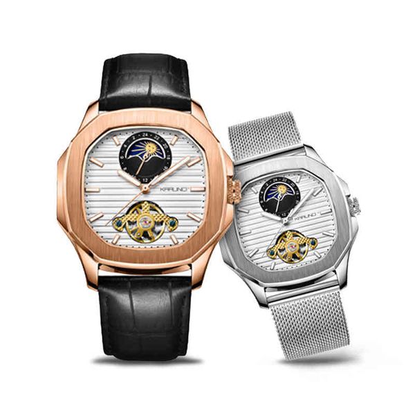 karuno mechanical for 's fashion automatic men moon phase square leather watches wristwatch clock, Slivery;brown
karuno mechanical for 's fashion automatic men moon phase square leather watches wristwatch clock, Slivery;brown