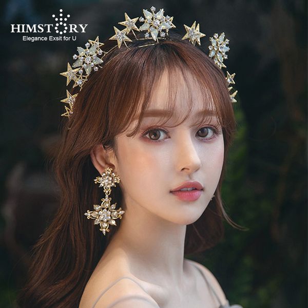 himstory gold tiaras and crowns stars wedding hair accessories for queen princess party crystal diadem women jewelries w0104, White;golden
himstory gold tiaras and crowns stars wedding hair accessories for queen princess party crystal diadem women jewelries w0104, White;golden