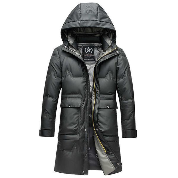 men's 90% white duck down hooded winter jacket, long coat, windproof and waterproof, russia, Black
men's 90% white duck down hooded winter jacket, long coat, windproof and waterproof, russia, Black
