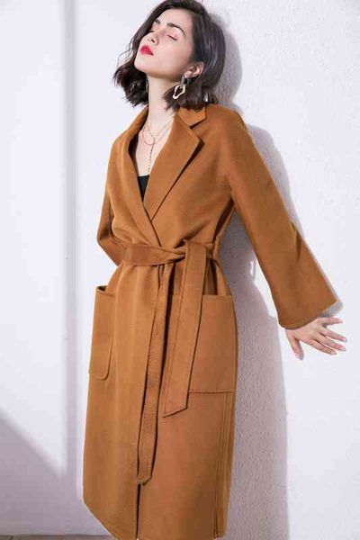 max 2022 new trendy brand mara women's coat classic caramel bathrobe water ripple double-sided wool coat long style autumn and winter n, Black
max 2022 new trendy brand mara women's coat classic caramel bathrobe water ripple double-sided wool coat long style autumn and winter n, Black