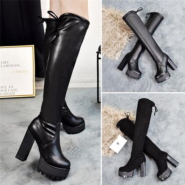 boots square chunky block high heels riding women slip on thick platform rock punk botas mujer over the knee shoes, Black
boots square chunky block high heels riding women slip on thick platform rock punk botas mujer over the knee shoes, Black