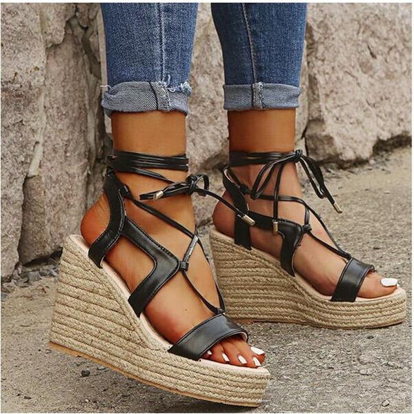 sandals summer 2021 women's shoes wedge heel super high plus size 40-43 cross strap women, Black
sandals summer 2021 women's shoes wedge heel super high plus size 40-43 cross strap women, Black