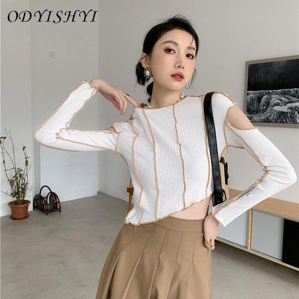 women spring autumn hit color spliced hollow out long sleeves t-shirt female designed fashion slim ladies tees ml29 women's, White
women spring autumn hit color spliced hollow out long sleeves t-shirt female designed fashion slim ladies tees ml29 women's, White