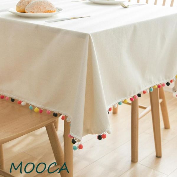 table cloth beige with pompom cotton and linen fabric
table cloth beige with pompom cotton and linen fabric
