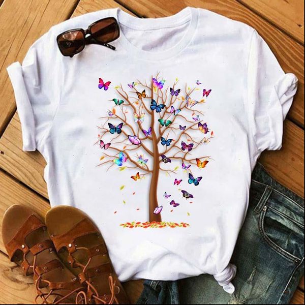 fashion women t shirts butterfly tree print harajuku summer tshirts casual round neck short sleeve female tee shirt drop, White
fashion women t shirts butterfly tree print harajuku summer tshirts casual round neck short sleeve female tee shirt drop, White