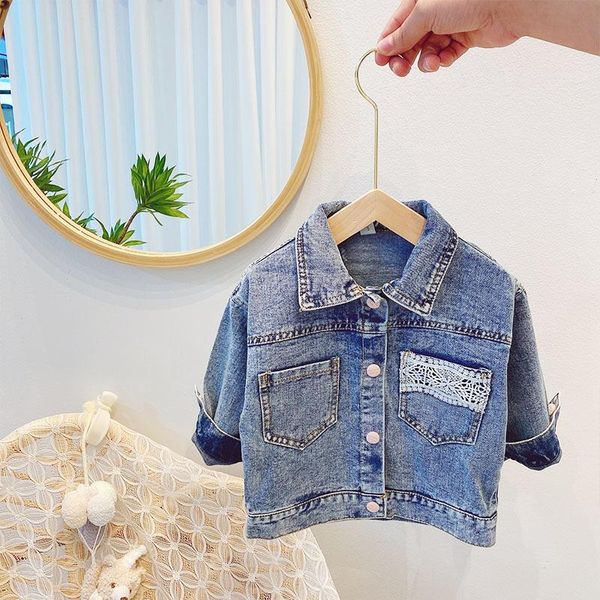 2-5y children's clothes long sleeve lapel collar lace kidsdenim jeans jackets girls outwear casual fashion outerwear coat casaco, Blue;gray
2-5y children's clothes long sleeve lapel collar lace kidsdenim jeans jackets girls outwear casual fashion outerwear coat casaco, Blue;gray