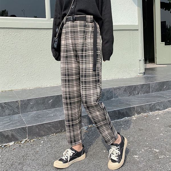 women's jumpsuits & rompers 2021 spring autumn korea fashion women loose plaid pants all-matched casual cotton ankle-length harem v83 8, Black;white
women's jumpsuits & rompers 2021 spring autumn korea fashion women loose plaid pants all-matched casual cotton ankle-length harem v83 8, Black;white