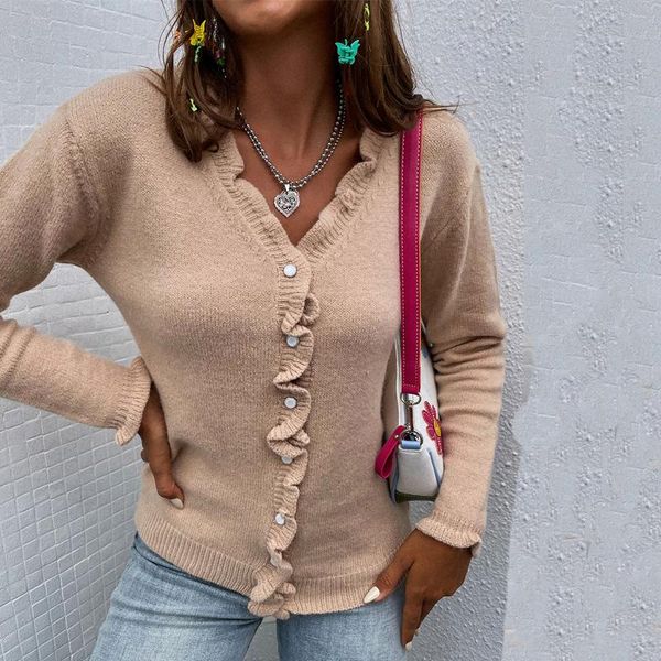 women's knits & tees autumn knitted sweater cardigans for womens 2021 fall knitwear button cardigan large size wood ear, White
women's knits & tees autumn knitted sweater cardigans for womens 2021 fall knitwear button cardigan large size wood ear, White
